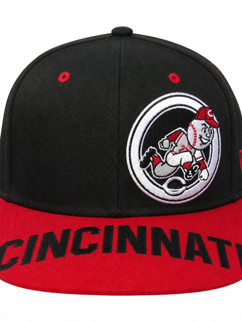 VTG Cincinnati Reds 59FIFTY Wool Hat – Mr. Red Mascot Embroidery Size 8, New Era